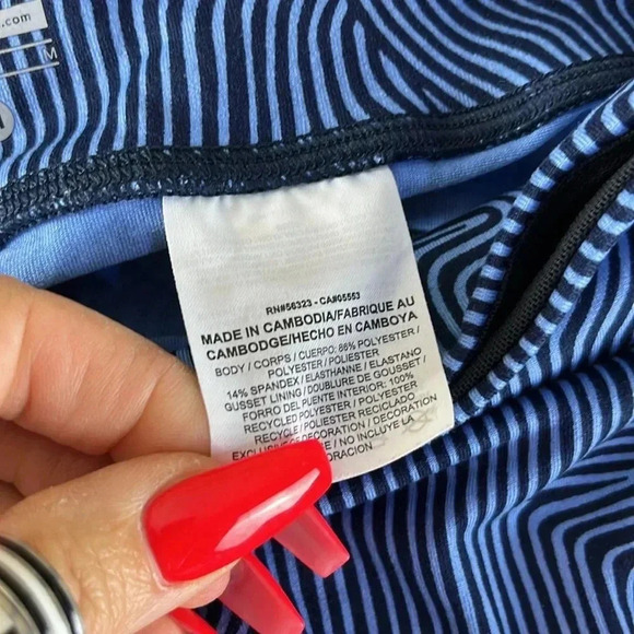 Nike Dri Fit Running Capri Leggings Blue Black - Picture 5 of 9